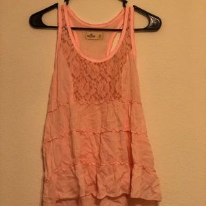Pink lace tank top